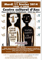 Affiche : "Celui qui se moque du crocodile n'a pas traversé la rivière"